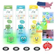 Safe and Reusable Educational Light-Up Cubes Bundle – 12 Colorful Sensory Toys