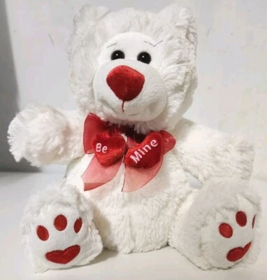 Valentine's Day(Be Mine) Plush White Teddy Bear