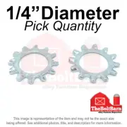 1/4" External Tooth Star Lock Washer Low Carbon Steel Zinc Plated(Pick Quantity)