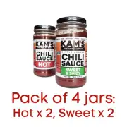 Kam's Kettle Cooked Chili Sauce "Mixed Pack " 12oz - Case of 4 jars