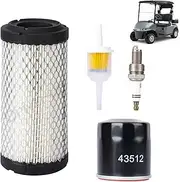 EZGO Tune Up Kit for 2008-Up RXV and 2010-Up TXT Gas Cart w/ 4 Cycle Kawasaki Motor with Air Filter Fuel Filter Oil Filter Spark Plug,Engine Maintenance Kit for E-Z-GO