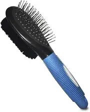Pet Grooming Bristle and Pin Comb Brush, Black and Blue, for All Breeds and Coat Types, Removing Shedding Hair, Brush for Dogs and Cats