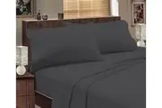 Abrazo Flannelette 175GSM Cotton Sheet Set (Charcoal) - Queen