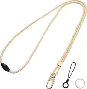Yuanchu Long Lanyard for ID Cards, Nylon Lanyards with Carabiner, Neck Strap with Rotating Metal Clip, ID Badge Holder with Key Ring and Clasp for School ID Card