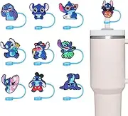 10PCS Silicone Straw Cover Cap for 30&40 Oz Tumbler, Reusable Drinking Straw Topper Compatible with Stanley for 10 mm Drinking Straw Topper (Alien)