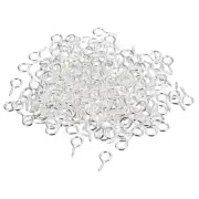 200Pcs Small Screw Eye Hooks Mini Eyelets Screws, 6.5x13x1.2mm, Silver Tone