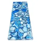 Blue Agate Stone Corner Side Table, Handmade Furniture, Gemstone Work Countertop