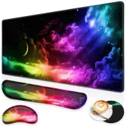 Gaming Mouse Pad Set, 4-in-1 XXL Large Mouse Pad + Keyboard Wrist Rest Suppor...