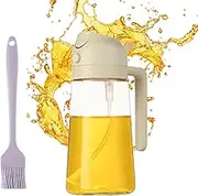 XUTONG Oil Dispenser for Kitchen, 2 in 1 oil Dispenser and Oil Sprayer, 470ml Oil Sprayer for Cooking, Cooking Oil Sprayer Kitchen Gadgets Accessories for Air Fryer (with brush)