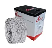8Ware Cat5E 100m Solid Copper Cable Roll on Box with Dispenser 24AWG 10/100 8-core Oxygen-free Copper 4 Pairs Unshielded White CAT5-ES100