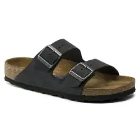 在飛比找環球Online優惠-【BIRKENSTOCK】Arizona 油感皮軟墊拖鞋 黑