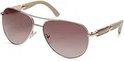 [GUESS] Women's Metal Sunglasses, Shiny Rose Gold/Gradient Brown, 60mm