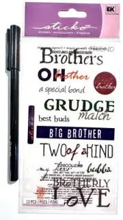 Sticko Brotherly Love Stickers Scrapbooking Embellish Card Making