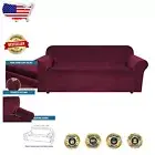 Machine Washable Stretch Velvet Slipcover for Large Sofas - Elegant Protection