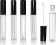 10 Pcs 10ml DIY Clear Refillable Empty Lip Gloss Tubes Lip Balm Lipstick Tube Black Cap with Rubber Inserts and Transfer Funnel Tube for DIY Lipstick Makeup