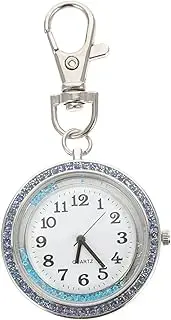 [BESTYASH] Key Chain Watch Key Rings Black Pocket Watch Chain Charger Watch Clock Smart Watch for Men Clip on Watch Retractable Doctor Watch Analog Watch for Men Pendant Stopwatch Alloy