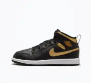 Size 11c - Air Jordan Retro 1 Mid Black Gold Preschool Authentic 2024- Brand New