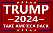 TRUMP 2024 "TAKE AMERICA BACK" RED FRIDGE MAGNET 5" X 3.5"