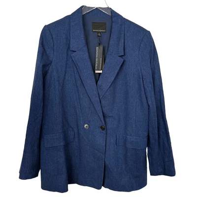 Banana Republic Blazer Womens 14 Linen Blend Stretch Machine Washable Jacket