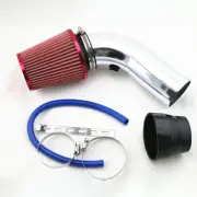 Red Cold Air Intake Filter Induction Kit Silver Pipe Power Flow Hose System (for: Audi)