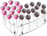 Bettoor Heart Shape Acrylic Cake Pop Stand, 24 Holes Small Lollipop Holder Clear Cake Pop Display Stand for Display Candy Dessert, Lollipop Stand for Birthday Parties Weddings Christmas