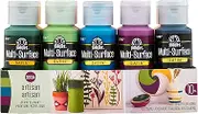 FolkArt, Artisan, Multi-Surface Acrylic Craft Paint Set, 10 Piece, Satin Finish Colors, Perfect for DIY Arts and Crafts Projects