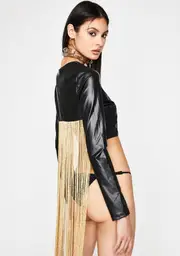 Gold Luna Luxury Fringe Crop Top