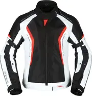 Modeka Khao Air, textile jacket waterproof women , color: Black/Light Grey/Red , size: 38