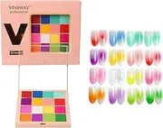 EnMart Nail Pigment Palette, Chrome Nail Powder Nail Art Glitter Decoration Metallic Mirror Effect Holographic Aurora Pigment Powder, Ombre Nail Powder for Nail Art Resin Craft(03)