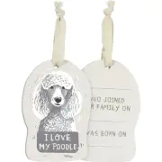 Primitives by Kathy Wooden Hanging Ornament, 2-Sided - I Love My Poodle