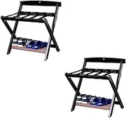 Folding Furniture Tray Rack Set of 2 - Portable Backpack Luggage Holder Storage Organizer Unit, Bring Backrest Multifunctional Storage Rack, Bedroom Luggage Rack Shoe Rack