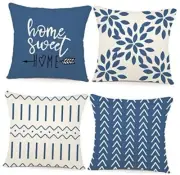 Pillow Covers, Modern Sofa Throw Pillow Cover, 18x18",Set of 4 Light Blue