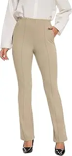 [VIMPEP] Women's Bootcut Yoga Dress Pants Tuck Line High Waist Stretchy Work Slacks with 4 Pockets Petite/Regular 1103