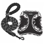 Dog Harness with Leash Set, No Pull Adjustable Reflective Step-in Puppy