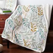 CVBFDB Leaves Leaves Soft Throw Blanket Bedding Flannel Fleece Blankets Winter Autumn Sofa Bedspread Sheets(150X200CM)