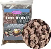 Medium Lava Rock 5LBS, 1" - 2" Natural Volcanic Stones Use in Fireplace, Fire Pit or Bowl Rocks for Indoor Outdoor Natural Gas Propane Fires and Decorative Landscaping