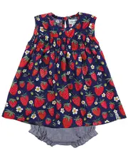 Lilly and Sid Strawberry Dress & Bloomer Set