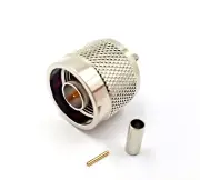 2pcs RF Connector N Male Crimp Teflon Insulation Nickel Plated Body LMR 100