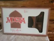 Vintage 70s Mocha Crown Lynn Coffee Set 8 Pieces Cups Saucers MCM Mid Century
