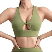 [AYTDNEHGK] Yoga Crop Bra for Women Gym Sport Sexiest Bra Chest Pad Removable Elastic Tight Breathable Women 6 Colors