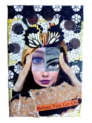 BEFORE YOU GO ON original paper collage art BUTTERFLIES SURREAL
