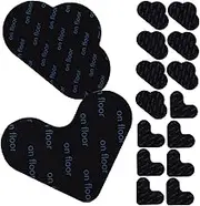 MUELODSIC 16 Pcs Non Slip Rug Tape Stickers Heart for Hardwood Floors and Tiles Reduces Bunching and Sliding for All Floor Types