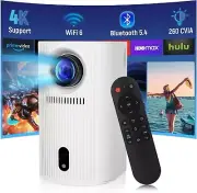 Mini Projector with WiFi and Bluetooth, Portable Projector 4K 1080P Support, Sen