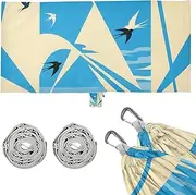 Abstract Art Swallow Blue Beige Outdoor Hammocks Rope Hammock for Camping & Hiking Essential