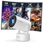 Mini Projector with WiFi and Bluetooth, 4K Decoding, 1080P Supported, 270 White