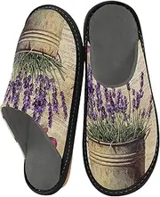[GAIREG] Unisex Slippers for Home Men's House Shoes Memory Foam Slippers, Lavender in Old Bucket, 6.5-7