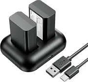 [ENEGON] NP-FW50 Battery Charger,1300mAh Replacement Battery (2 Pack) with LCD Indicator USB Charger for Sony ZV-E10, a6000, a6300, a6400, a6500, A7, A7R, A7RII, A7II, A7SII, A7S, NEX 3/5/7 RX10 Series