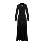 [Simone Rocha] Simone Rocha-Black Cotton Ribbed Multi Snap Bias Cut Dress-Donna S STAND