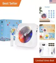Elegant White Bluetooth CD Player: Dual Speaker Hi-Fi, Remote Control, Gift Wrap