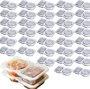 40PCS Double Compartment Condiment Container, Portable Reusable Sauce Holder With Lids, Dual Compartment for Takeaway Sauces, Dips and Sampling